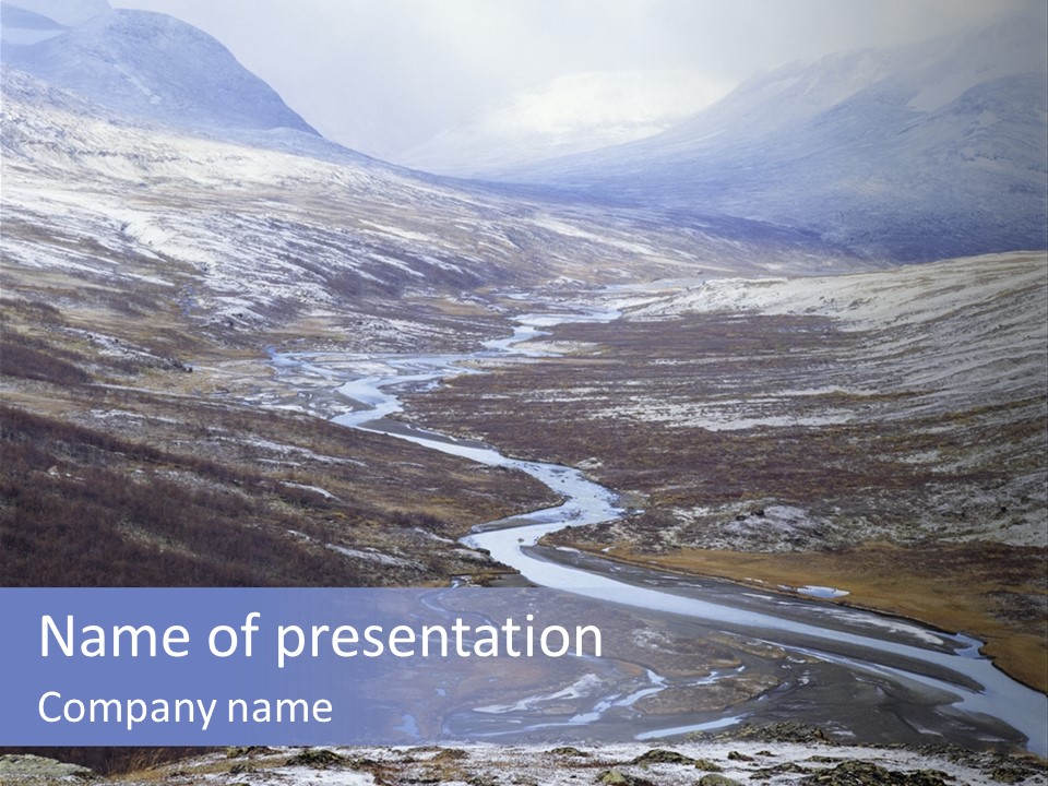 Sweden Frozen Sarek National Park PowerPoint Template