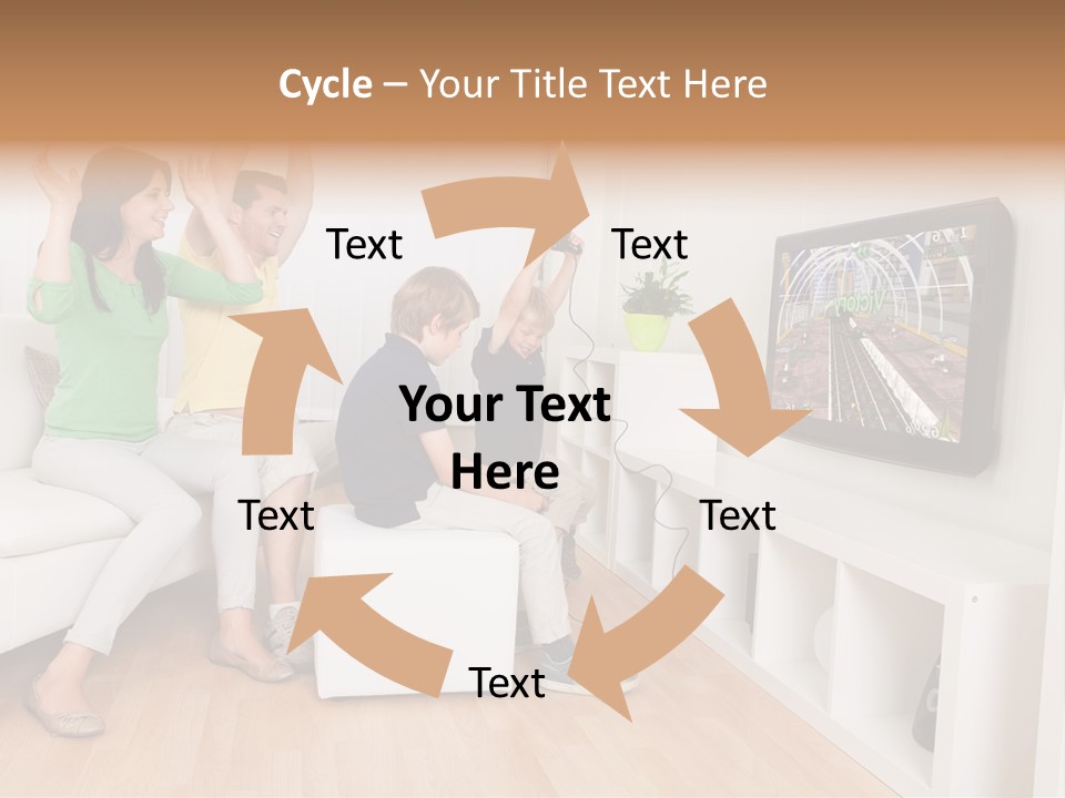A Group Of People Sitting On A Couch In Front Of A Flat Screen Tv PowerPoint Template
