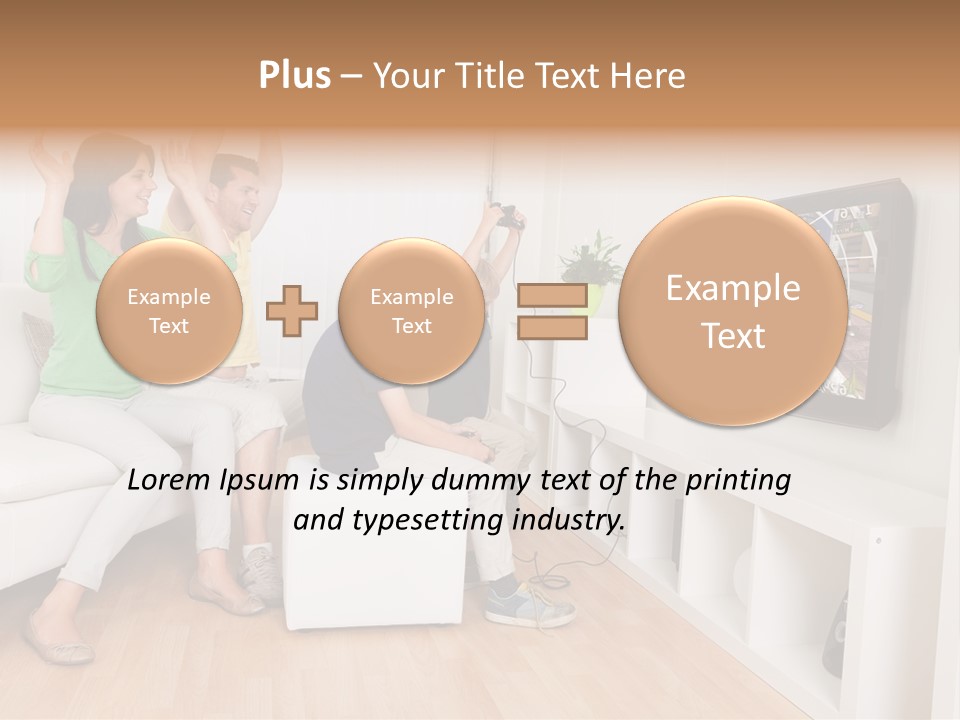 A Group Of People Sitting On A Couch In Front Of A Flat Screen Tv PowerPoint Template