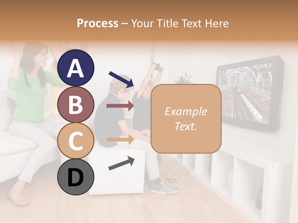 A Group Of People Sitting On A Couch In Front Of A Flat Screen Tv PowerPoint Template