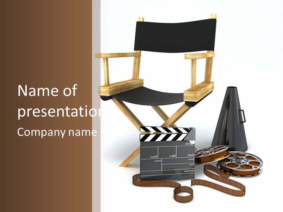 Filmmaker Manager Clapboard PowerPoint Template