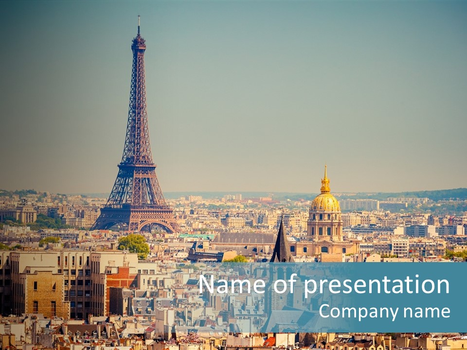 A Picture Of The Eiffel Tower In Paris PowerPoint Template