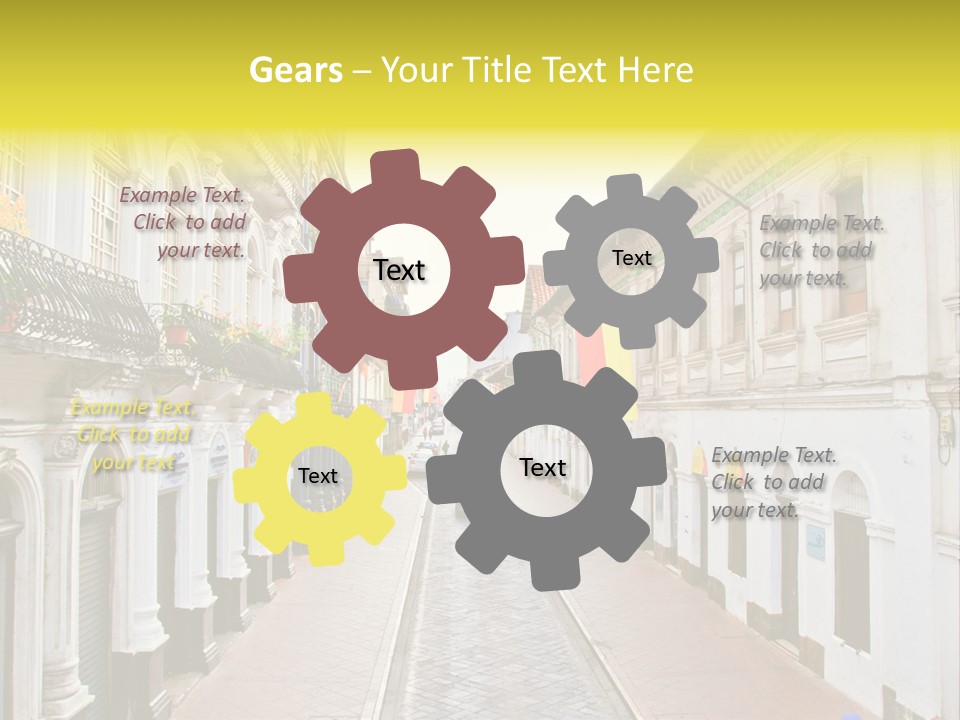 A City Street With Cars Parked On The Side Of It PowerPoint Template