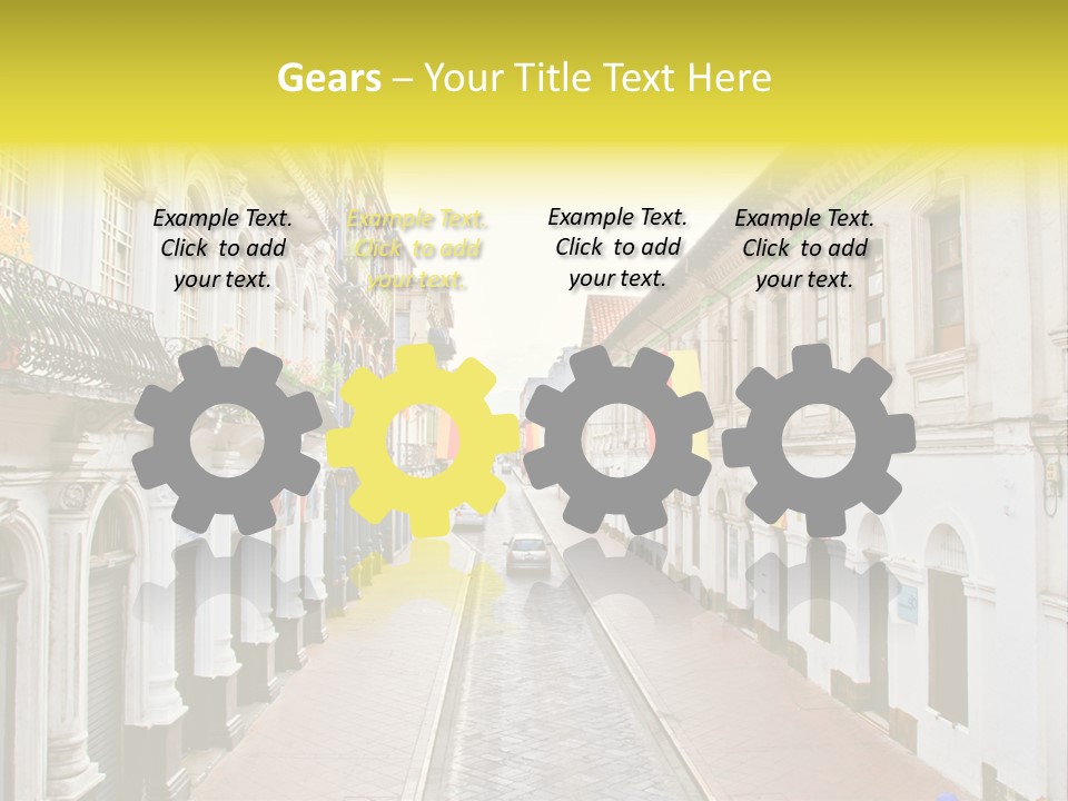 A City Street With Cars Parked On The Side Of It PowerPoint Template