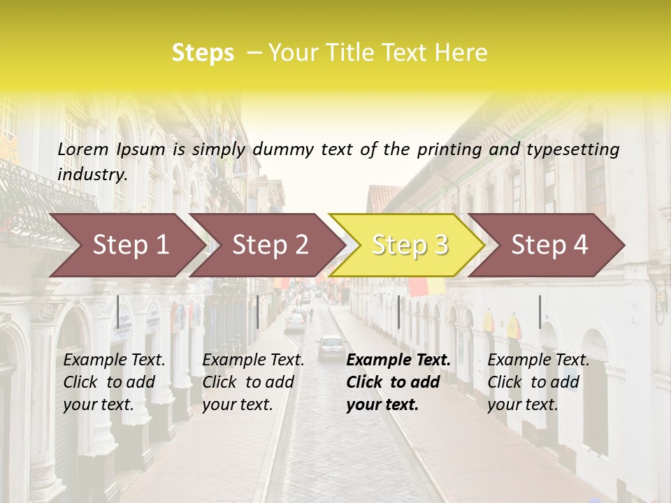A City Street With Cars Parked On The Side Of It PowerPoint Template