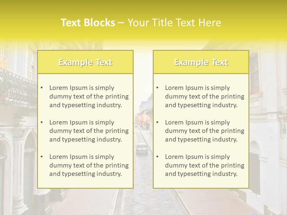 A City Street With Cars Parked On The Side Of It PowerPoint Template