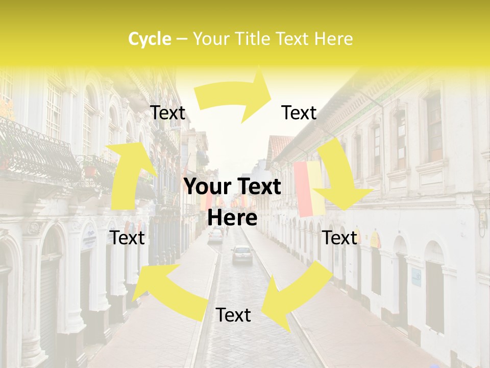 A City Street With Cars Parked On The Side Of It PowerPoint Template