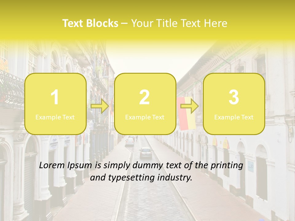 A City Street With Cars Parked On The Side Of It PowerPoint Template
