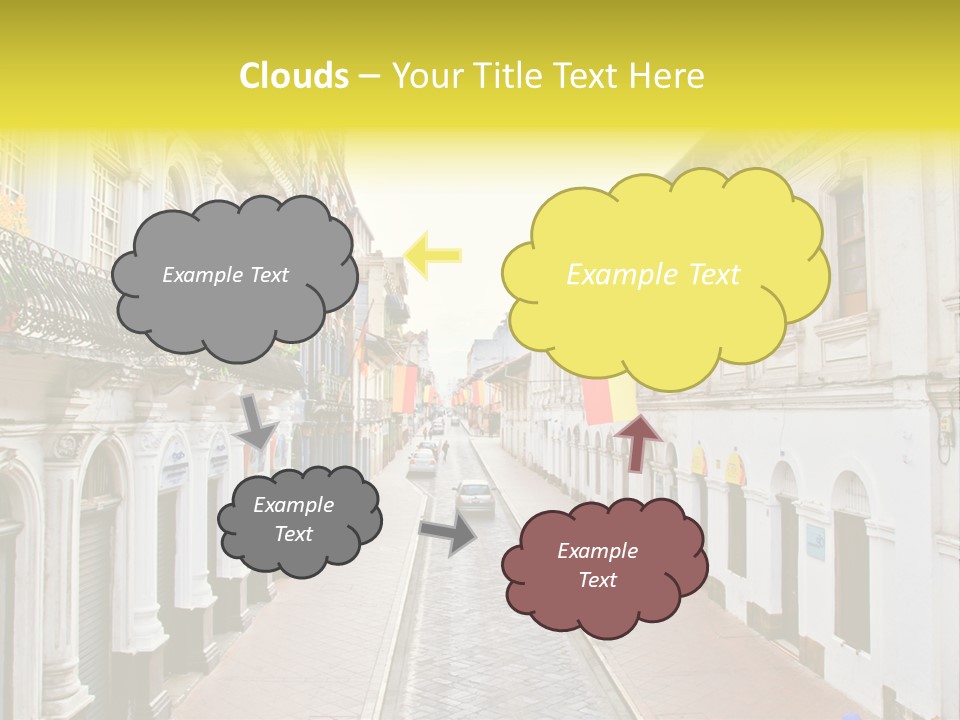 A City Street With Cars Parked On The Side Of It PowerPoint Template