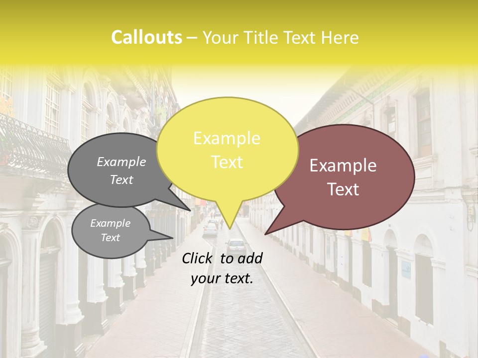 A City Street With Cars Parked On The Side Of It PowerPoint Template