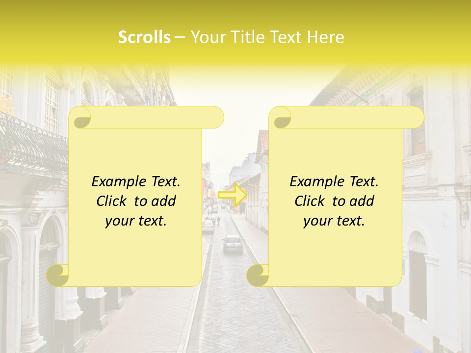 A City Street With Cars Parked On The Side Of It PowerPoint Template