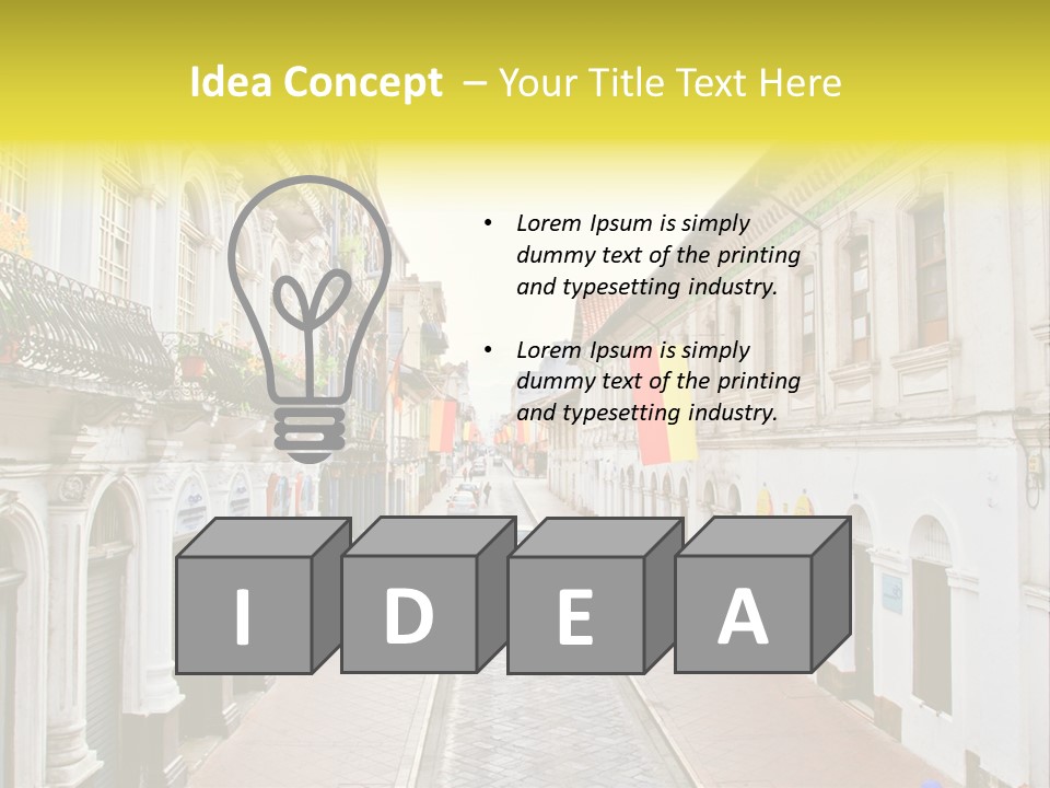 A City Street With Cars Parked On The Side Of It PowerPoint Template