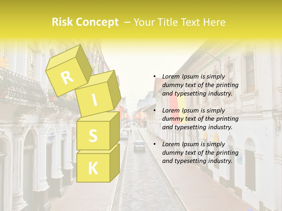 A City Street With Cars Parked On The Side Of It PowerPoint Template