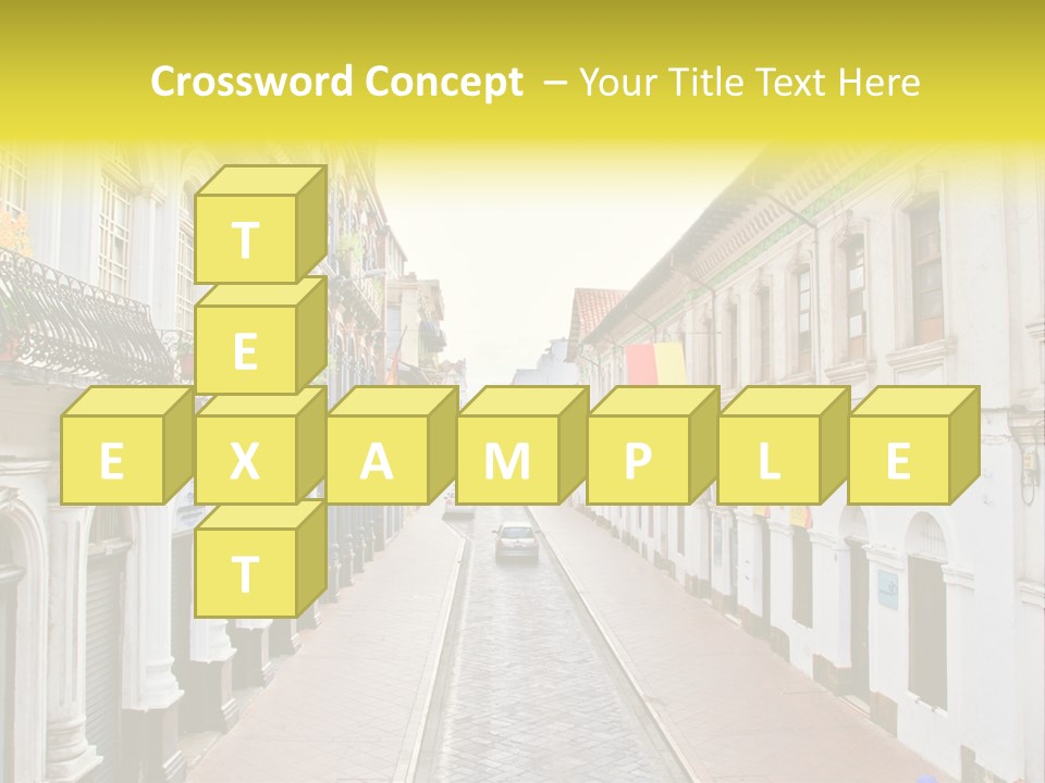 A City Street With Cars Parked On The Side Of It PowerPoint Template