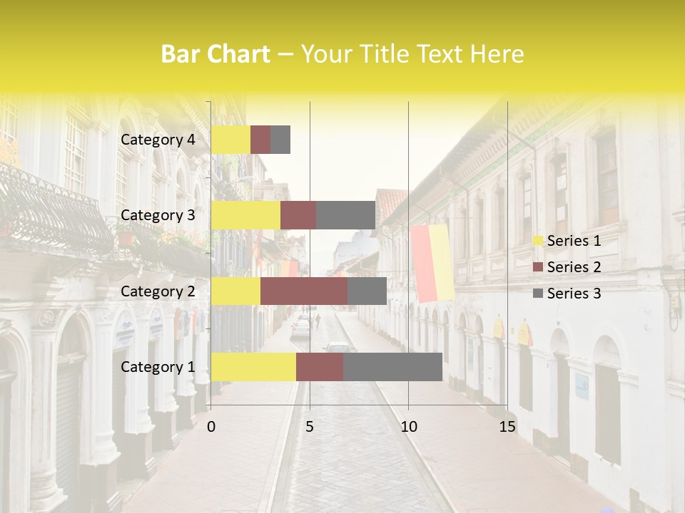 A City Street With Cars Parked On The Side Of It PowerPoint Template