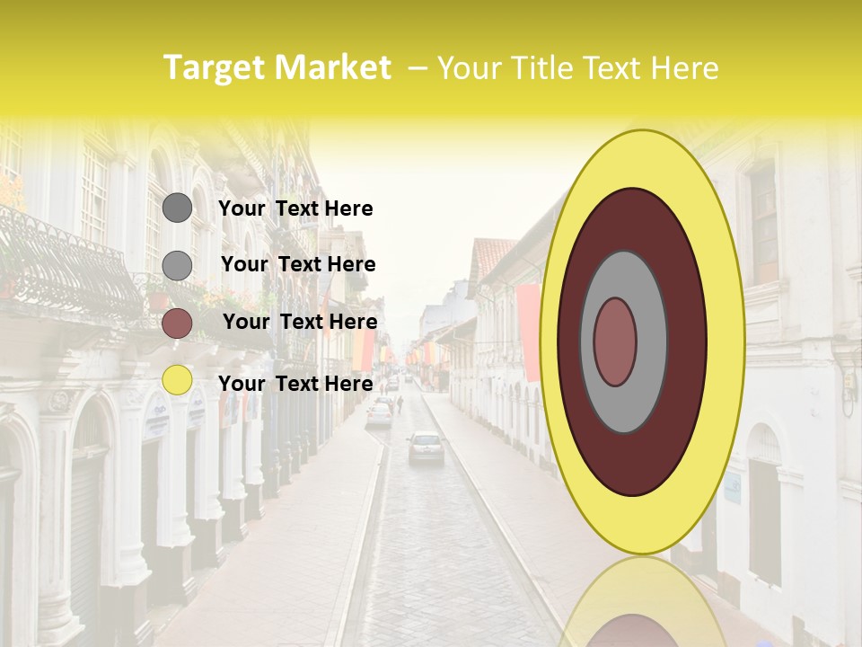 A City Street With Cars Parked On The Side Of It PowerPoint Template