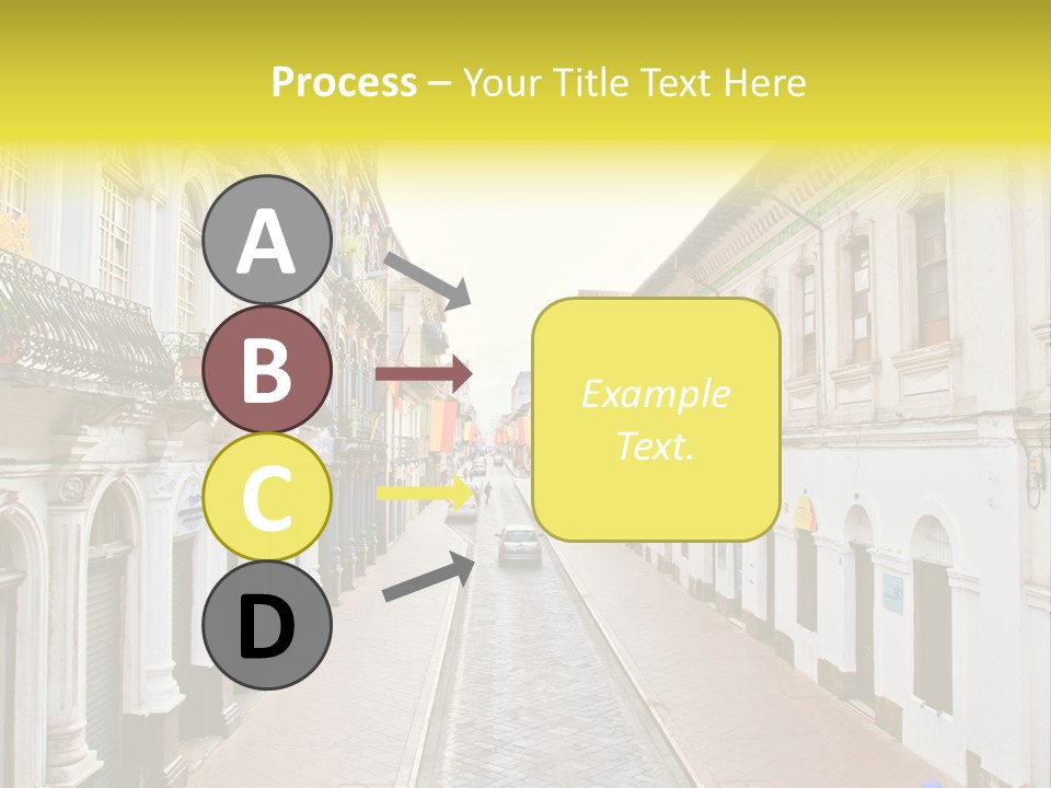 A City Street With Cars Parked On The Side Of It PowerPoint Template