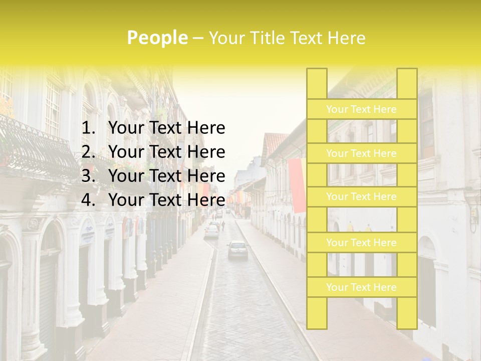 A City Street With Cars Parked On The Side Of It PowerPoint Template