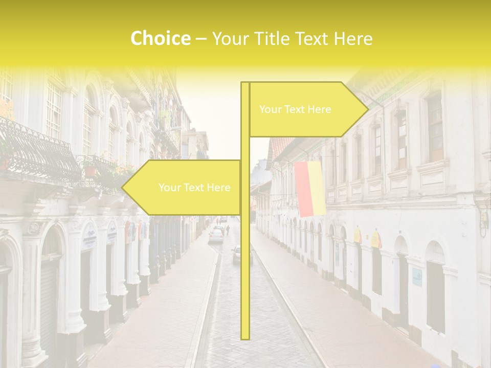 A City Street With Cars Parked On The Side Of It PowerPoint Template