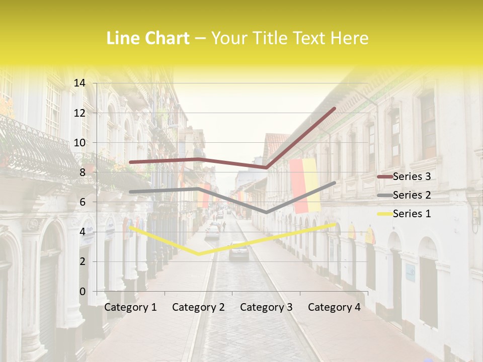 A City Street With Cars Parked On The Side Of It PowerPoint Template