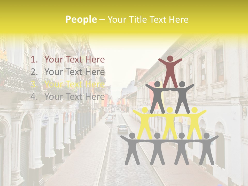 A City Street With Cars Parked On The Side Of It PowerPoint Template