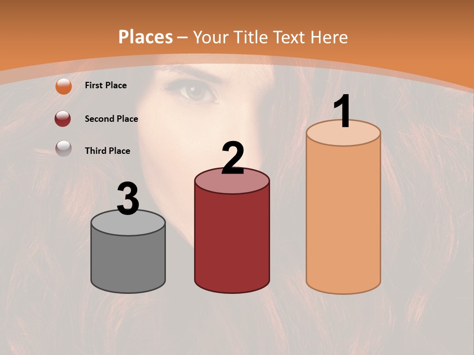 Wavy Hair Makeup Redhair PowerPoint Template