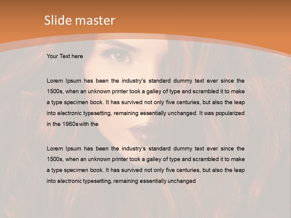 Wavy Hair Makeup Redhair PowerPoint Template