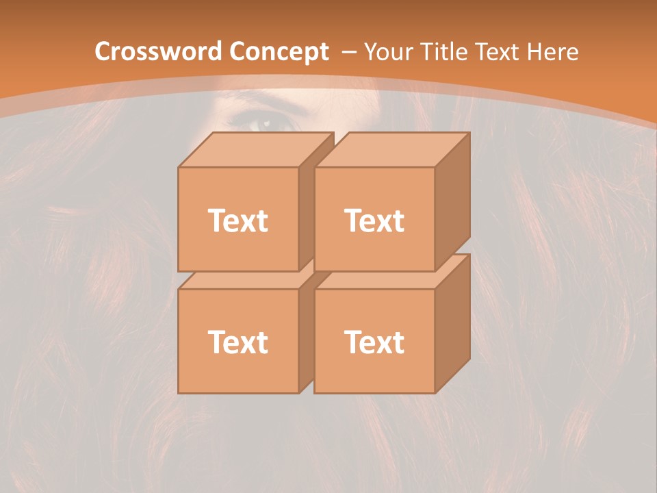 Wavy Hair Makeup Redhair PowerPoint Template