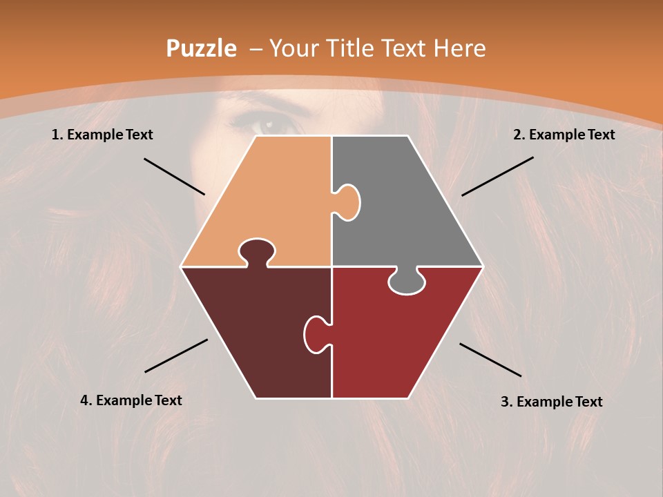 Wavy Hair Makeup Redhair PowerPoint Template