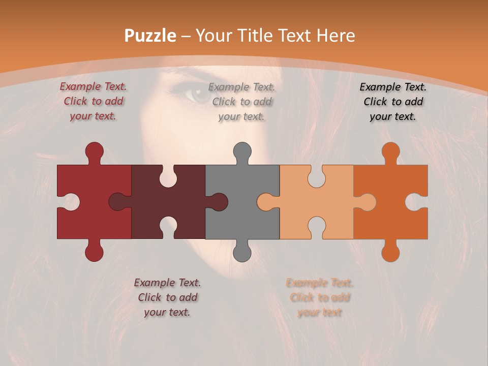 Wavy Hair Makeup Redhair PowerPoint Template