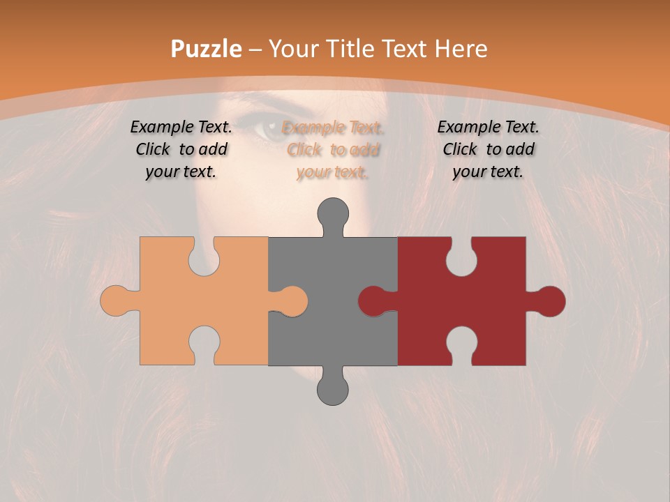 Wavy Hair Makeup Redhair PowerPoint Template