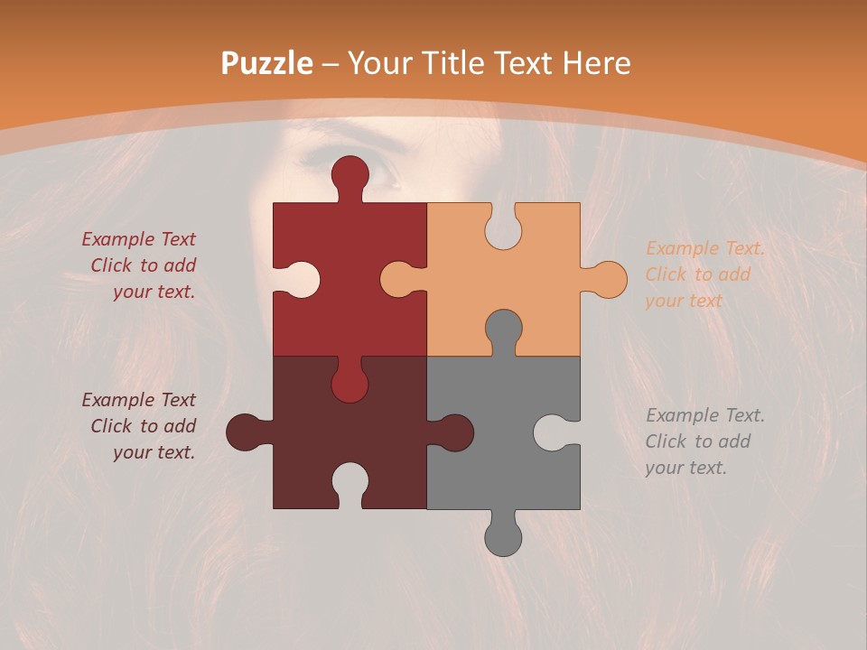 Wavy Hair Makeup Redhair PowerPoint Template