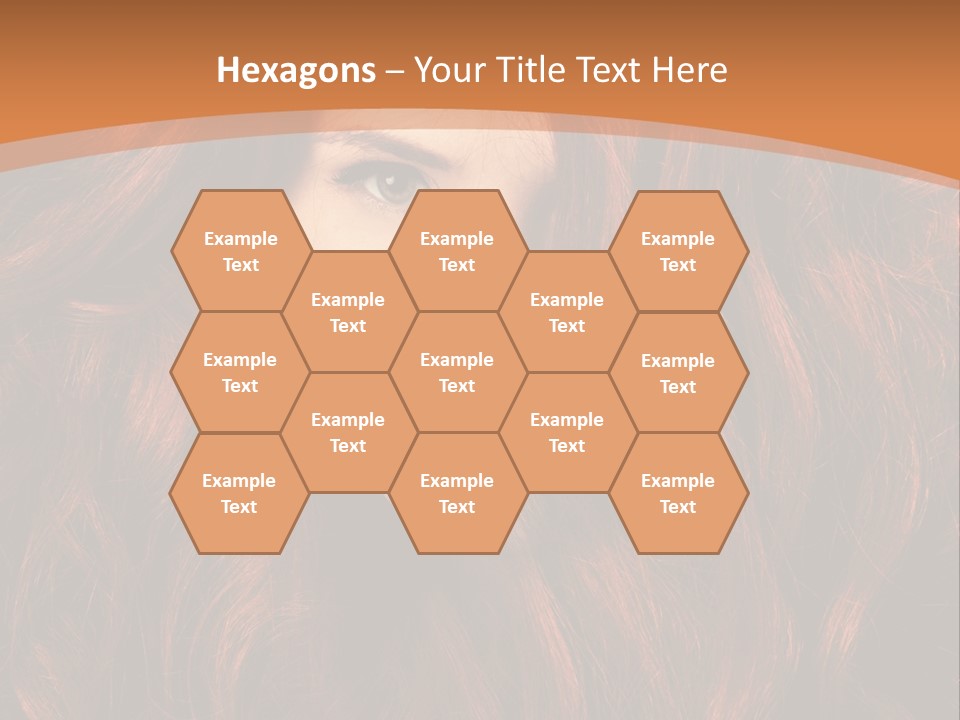 Wavy Hair Makeup Redhair PowerPoint Template