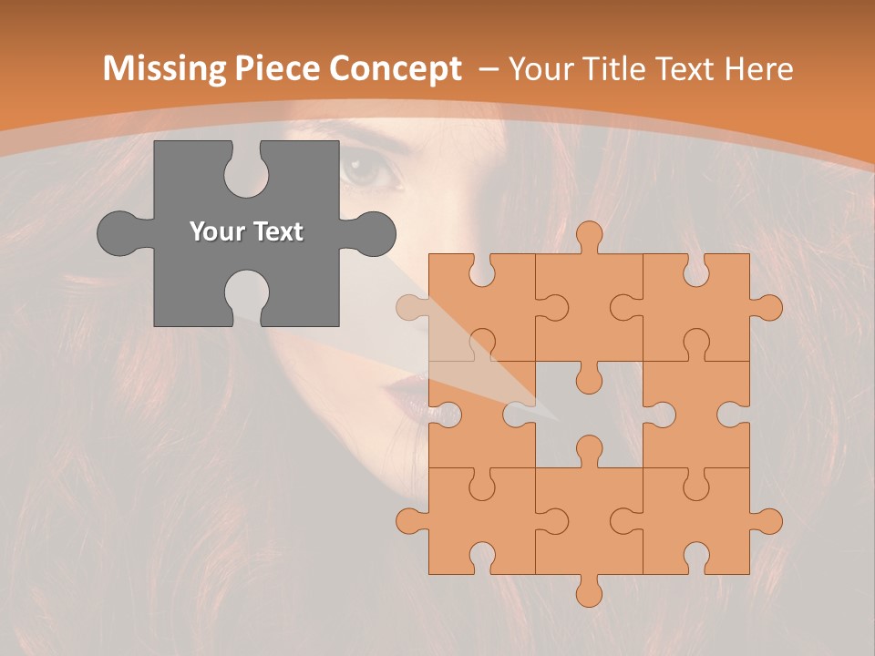 Wavy Hair Makeup Redhair PowerPoint Template