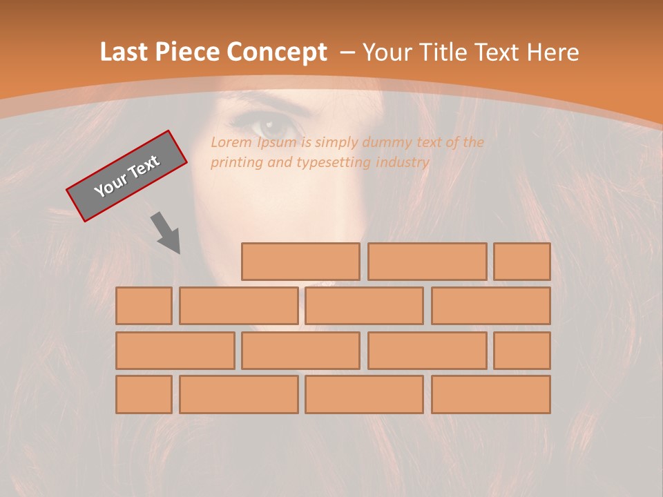 Wavy Hair Makeup Redhair PowerPoint Template