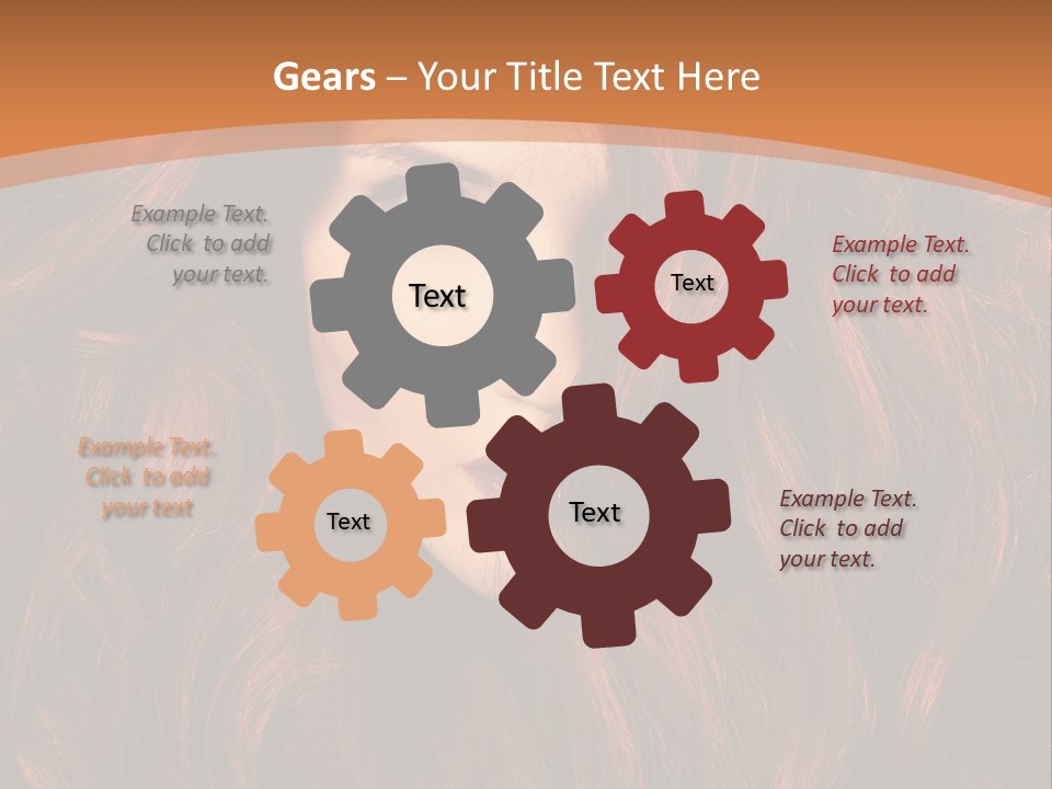 Wavy Hair Makeup Redhair PowerPoint Template