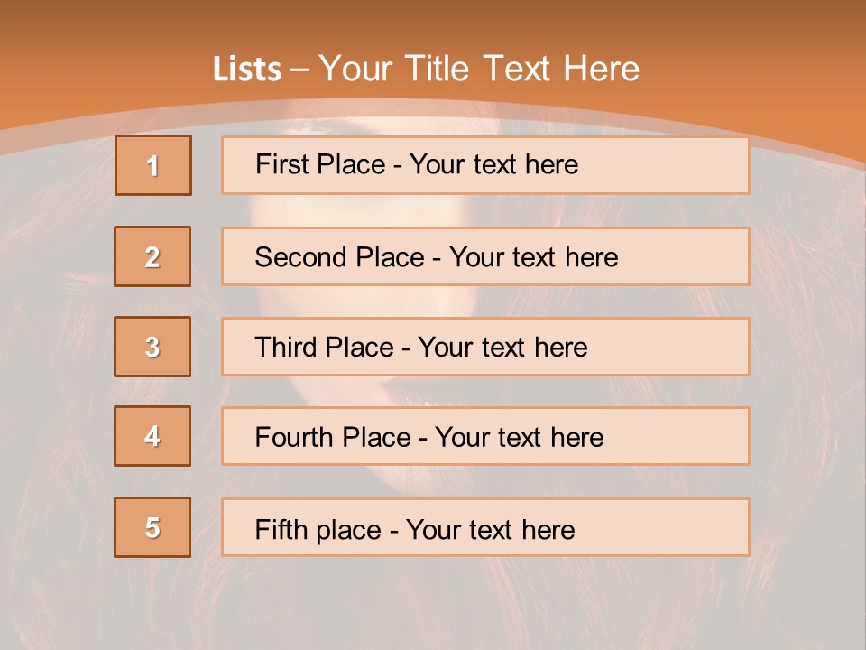 Wavy Hair Makeup Redhair PowerPoint Template