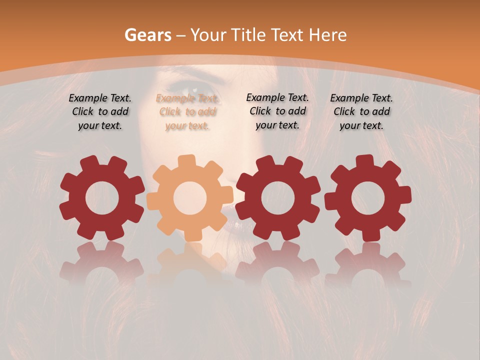 Wavy Hair Makeup Redhair PowerPoint Template