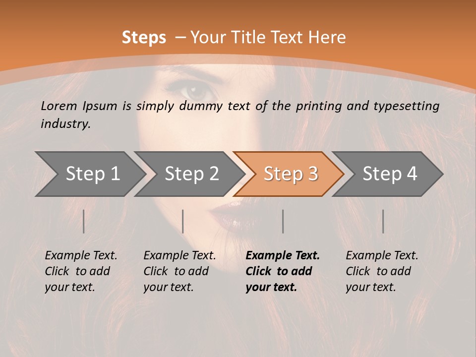 Wavy Hair Makeup Redhair PowerPoint Template