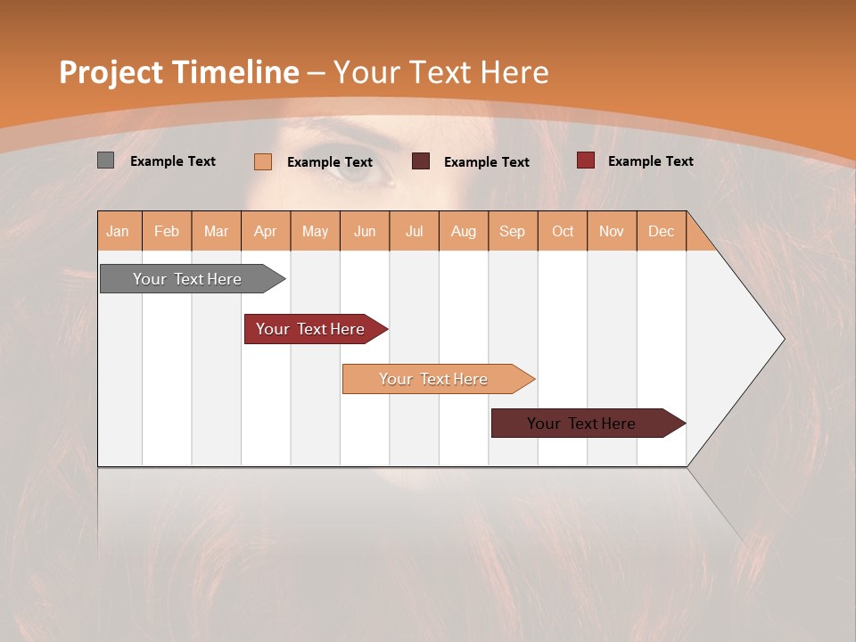 Wavy Hair Makeup Redhair PowerPoint Template