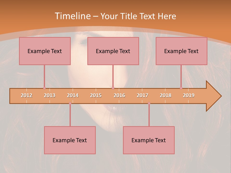 Wavy Hair Makeup Redhair PowerPoint Template