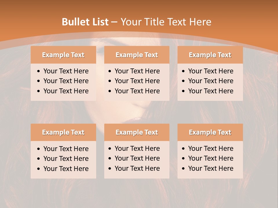 Wavy Hair Makeup Redhair PowerPoint Template