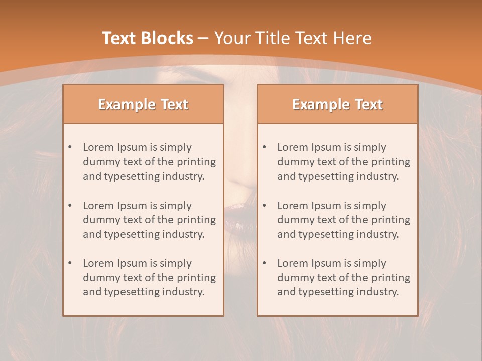 Wavy Hair Makeup Redhair PowerPoint Template