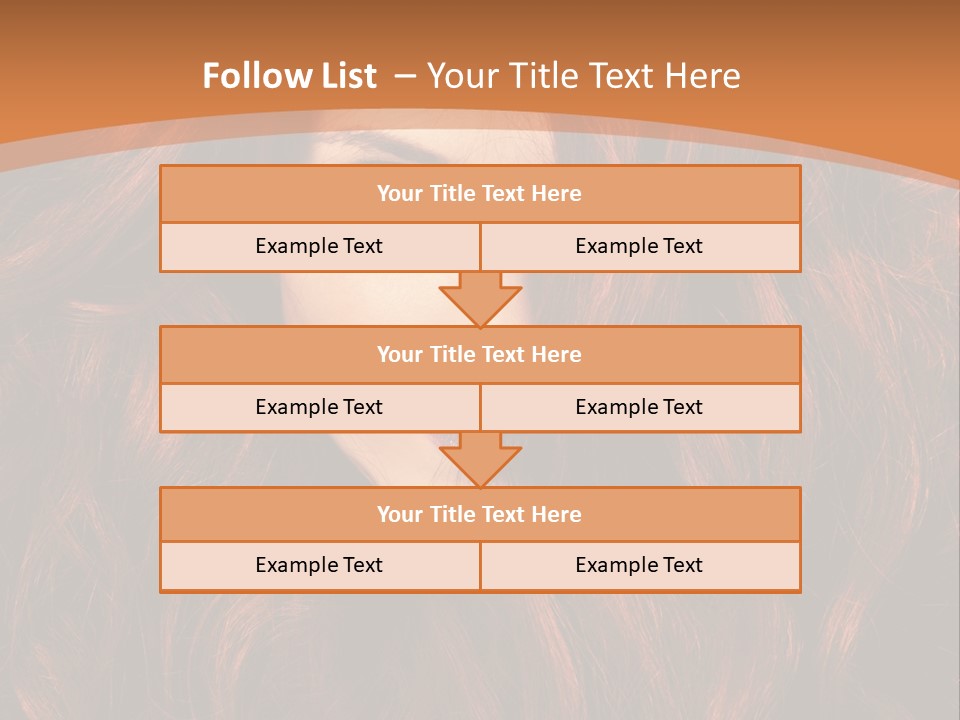 Wavy Hair Makeup Redhair PowerPoint Template