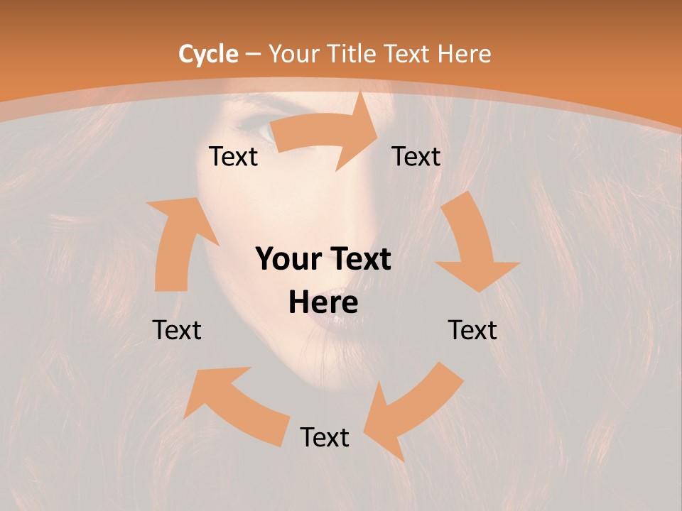 Wavy Hair Makeup Redhair PowerPoint Template