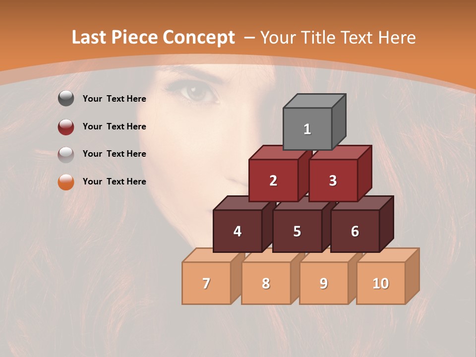 Wavy Hair Makeup Redhair PowerPoint Template