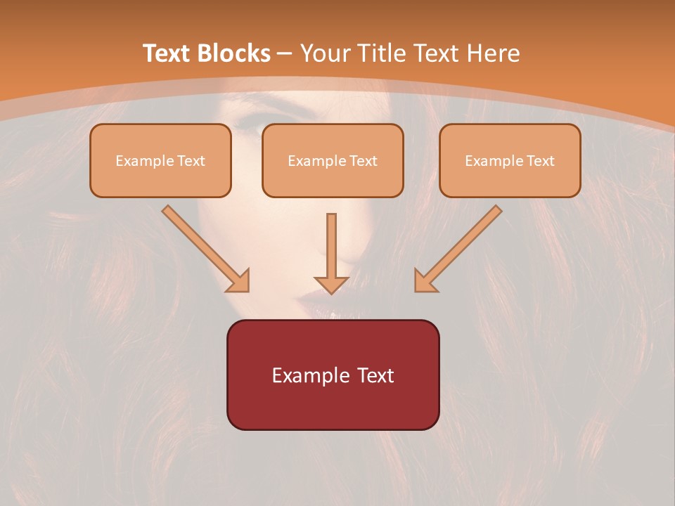 Wavy Hair Makeup Redhair PowerPoint Template