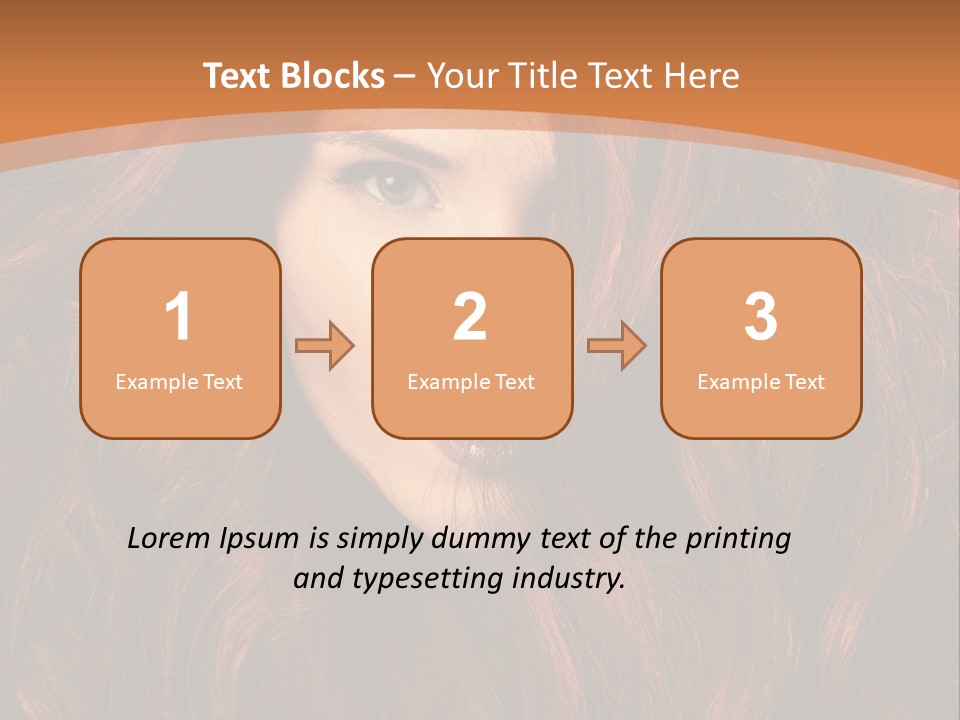 Wavy Hair Makeup Redhair PowerPoint Template