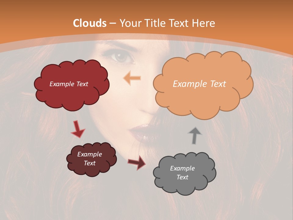 Wavy Hair Makeup Redhair PowerPoint Template