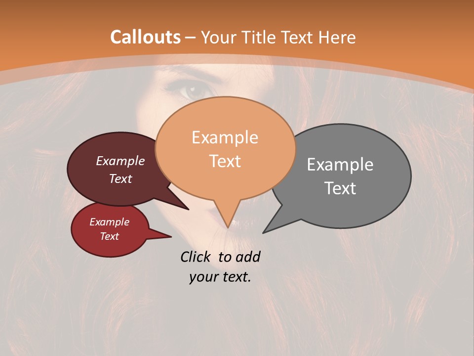 Wavy Hair Makeup Redhair PowerPoint Template